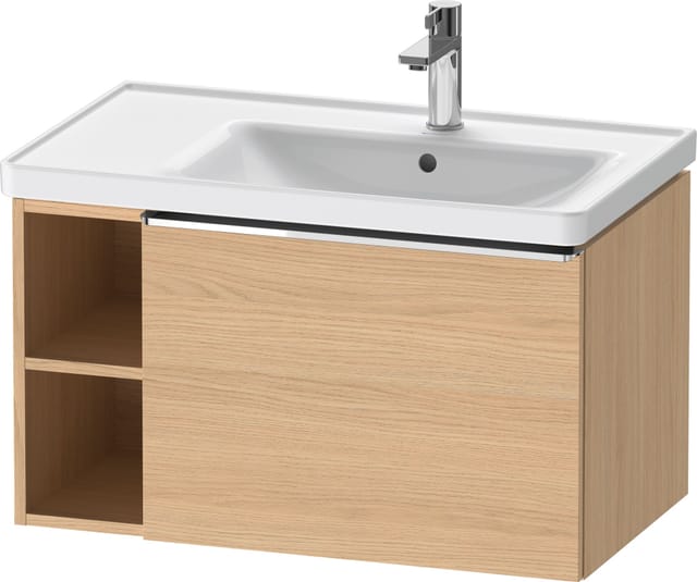 Duravit Waschtischunterschrank D-Neo 78,4x45,2cm, 1 A, B re, chr/Eiche Nat