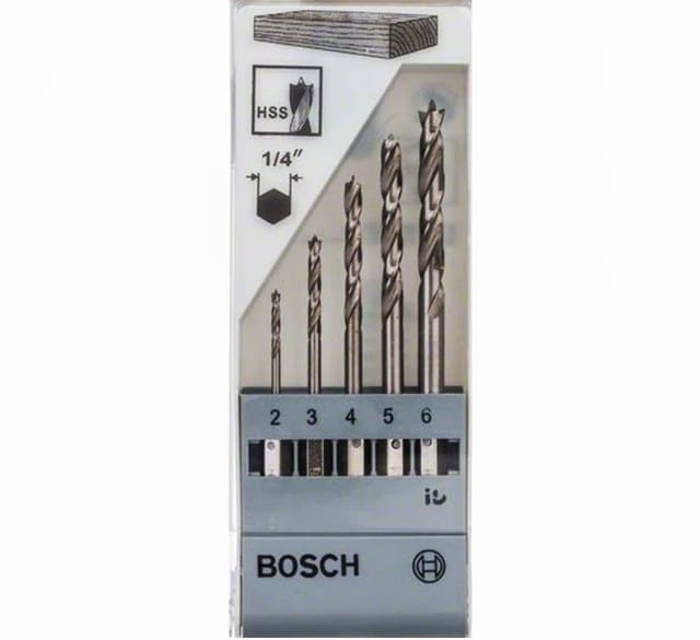 Bosch Holzbohrer-Set mit Sechskantschaft 5-teilig 2 - 6 mm