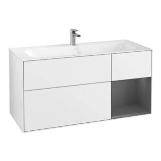 V&B Waschtischunterschrank Wandbeleuchtung Finion 119,6x59,1cm, Rg r A m, glo wh. Lac