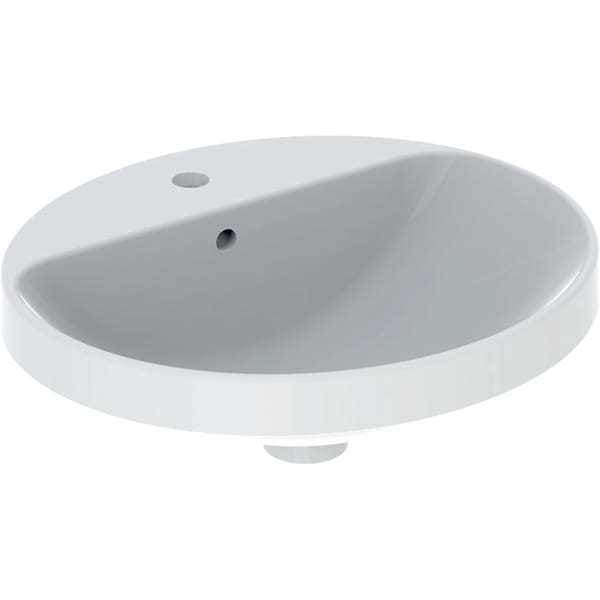 Geberit Einbauwaschtisch VariForm US glas./w, 50x45cm, m HLB, m ÜL, ov.