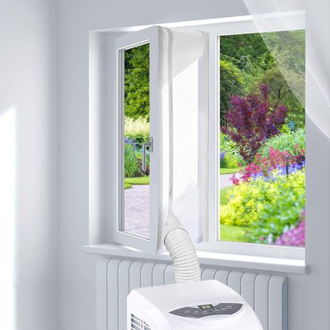 Fensterdichtungsset (400 Cm) Für Mobile Klimaanlagen, Universelle Isolierdichtung Mit Doppelreißverschluss, Bohrfreie Montage, Einfache Installation