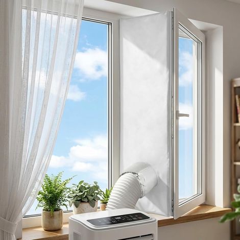 Qoosea Fensterdichtung Für Klimaanlagen, Tragbares Universal-dichtungsset Für Mobile Klimaanlagen Und Wäschetrockner, Wasserdichtes Fensterdichtungsgewebe, Einfache Installation (400 Cm)