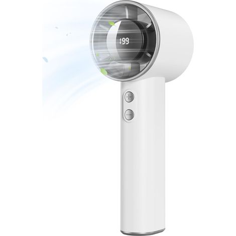 Mini-tischventilator – 1000–1200 Mah, Usb-anschluss, 1–199 Geschwindigkeitsstufen, Bis Zu 13 Stunden Akkulaufzeit, Led-anzeige, Wiederaufladbarer Akku, Kabellos, Für Drinnen Und Draußen, Mit Trageschl