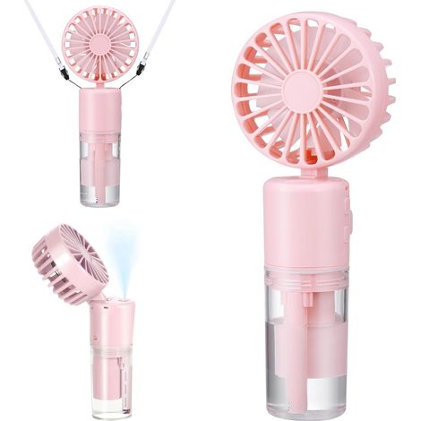 Tragbarer Wassernebelventilator – 800 Mah – Mini-usb-ventilator Mit 4 Geschwindigkeitsstufen Und Wiederaufladbarem Akku – Kühlender Nebelventilator Für Büro Und Reisen