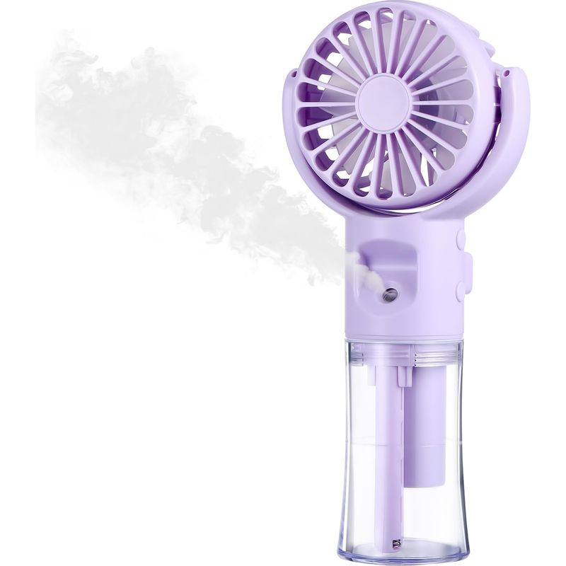 Tragbarer Handventilator Mit Wiederaufladbarem Akku - Kleiner Usb-ventilator - 4 Geschwindigkeitsstufen - Mini-taschenventilator Für Outdoor-urlaube - Reiseaccessoire Für Frauen (lila)