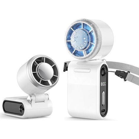 Mini-tragbarer Ventilator Mit Kühlplatte, 3-in-1 Wiederaufladbarer Taschenventilator Mit 1-100 Geschwindigkeitsstufen Und Led-anzeige Für Reisen, Outdoor-aktivitäten, Camping Und Wandern (weiß)