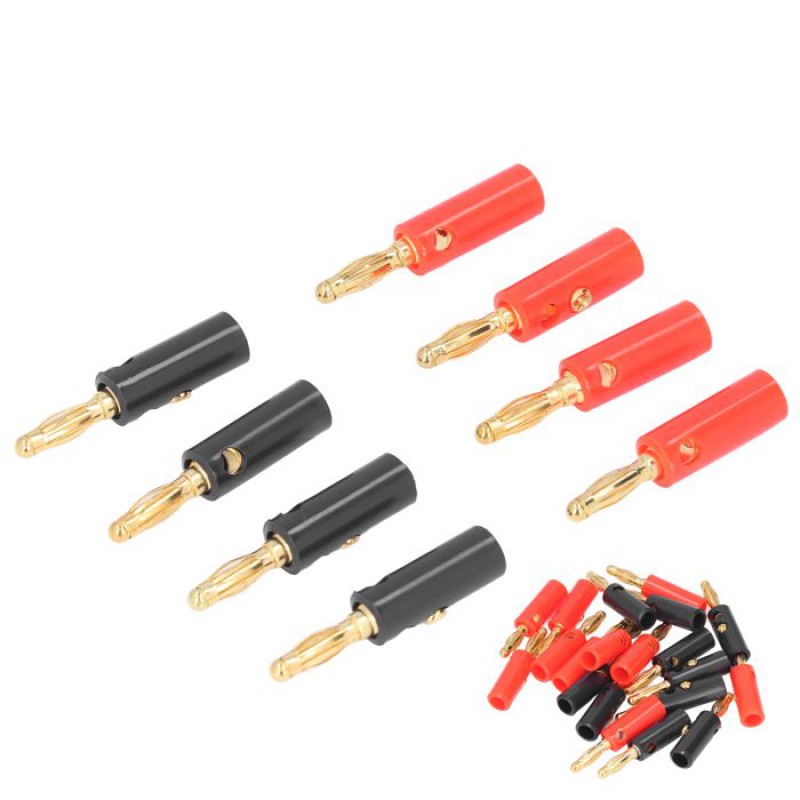 Shipenophy Bananenstecker Für Lautsprecher, 4-mm-bananenstecker Für Lautsprecherkabel, Vergoldet, Selbstöffnendes Schraubgewinde