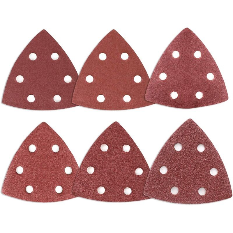 Delta Schleifdreiecke, 120 Stück, 6 Löcher – Mixpack (20 X 40/60/80/120/180/180/240) – 90 X 90 X 90 Mm