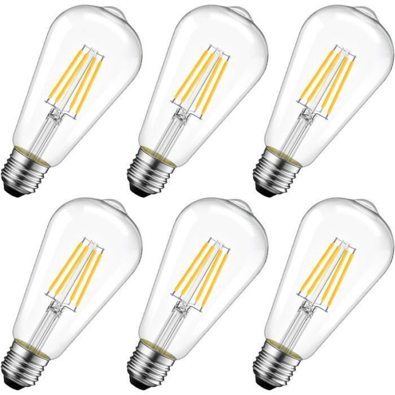 4-w-edison-led-filamentlampe E27 St64 (entspricht 40-w-glühlampen), 470 Lm, Warmweiß (2700 K), Nicht Dimmbar, 6er-pack