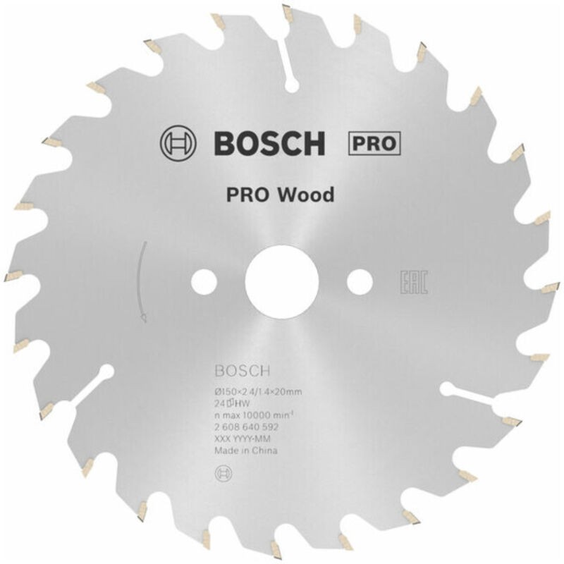 Pro Holzkreissägeblatt 150 X 2,4 X 20 Mm Bosch - 2608640592 - Pro Holzkreissägeblatt 150 X 2,4 X 20 Mm Bosch - 2608640592