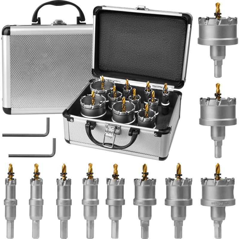10-teiliges Hartmetall-lochsägen-set Von Ultrixe, 16–53 Mm, Robuste Stahl-lochsägen, Tct-lochschneider, Lochsägen-set Für Metall, Stahl, Eisen,