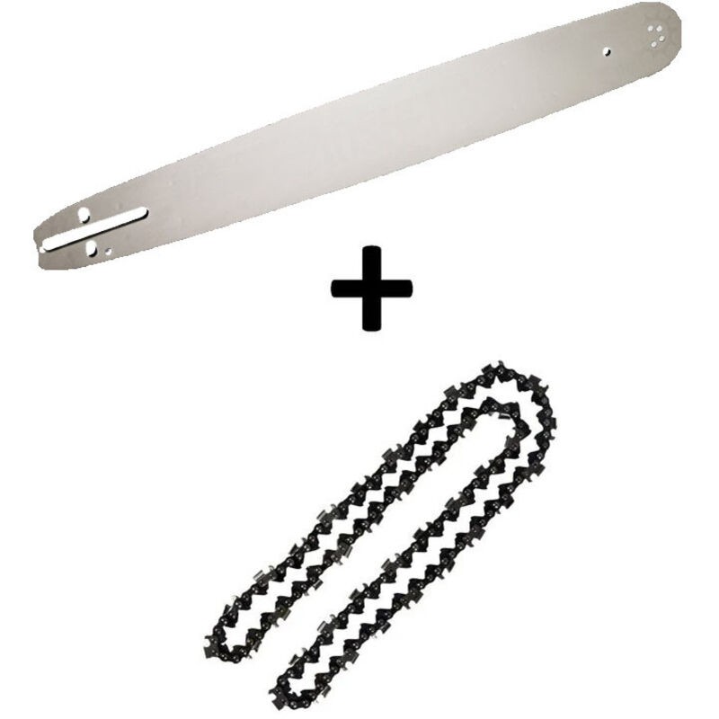 Kettensatz: 50 Cm (20 Zoll) Führungsschiene + 2 X 76-gliedrige Ketten Für Kettensäge