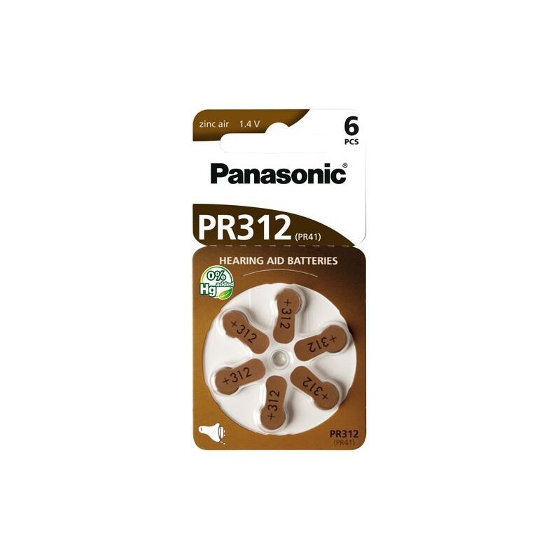 Panasonic Batterien 6er-pack Hörgerätebatterien Pr312 Pr41 - Panasonic Batterien 6er-pack Hörgerätebatterien Pr312 Pr41