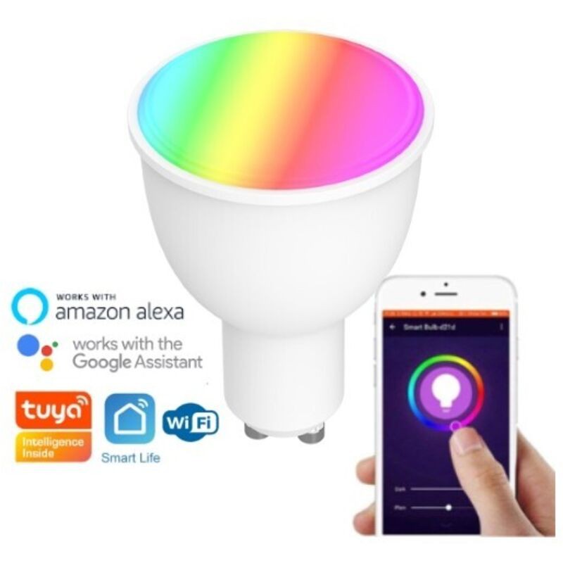 4,5-w-rgb-led-lampe Gu10, Wlan-kompatibel Mit Alexa Und Google Nvs-rgbw-bulle-45gu1