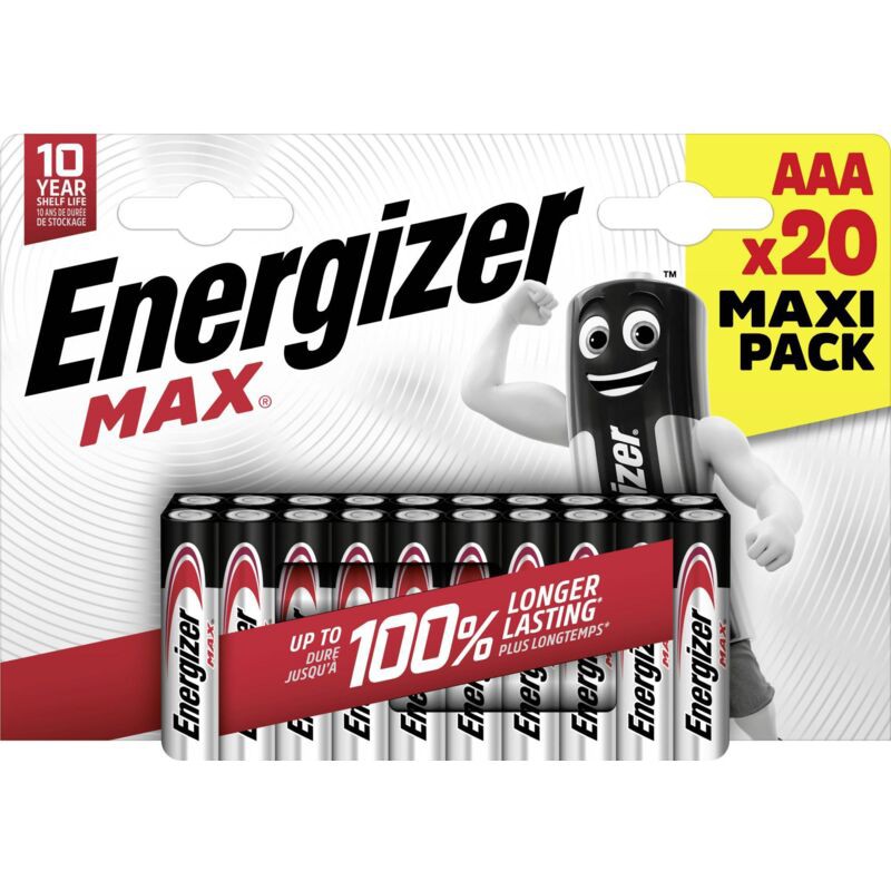 20 Stück Lr3 (aaa) Alkaline-batterien Von Energizer, Max. 1,5 V, Artikelnummer S425592
