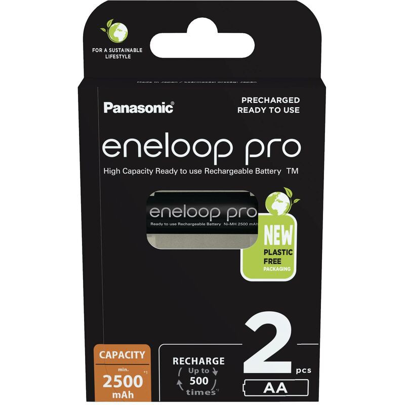 Wiederaufladbarer Akku Lr6 (aa) Nimh Eneloop Eneloop Pro Hr06 2500 Mah 1,2 V 2 Stück X926492