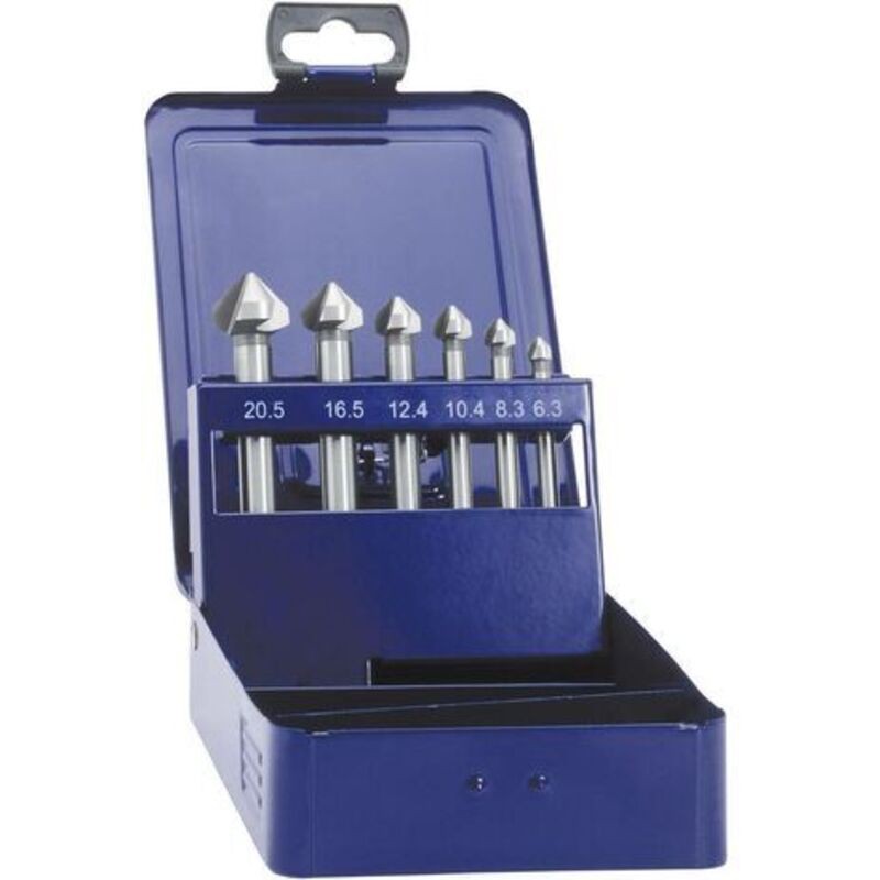 Satz Konischer Schaftfräser 6,3–20,5 Mm Im Stahlblechkoffer, Eventus By Exact 05540, 6 Stück, Zylindrischer Schaft S86438