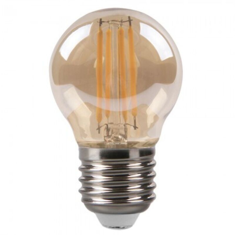 Ampoule À Filament Sphérique 7x4,5d 4w 380lm E27 Amber 2700k - Ampoule À Filament Sphérique 7x4,5d 4w 380lm E27 Amber 2700k