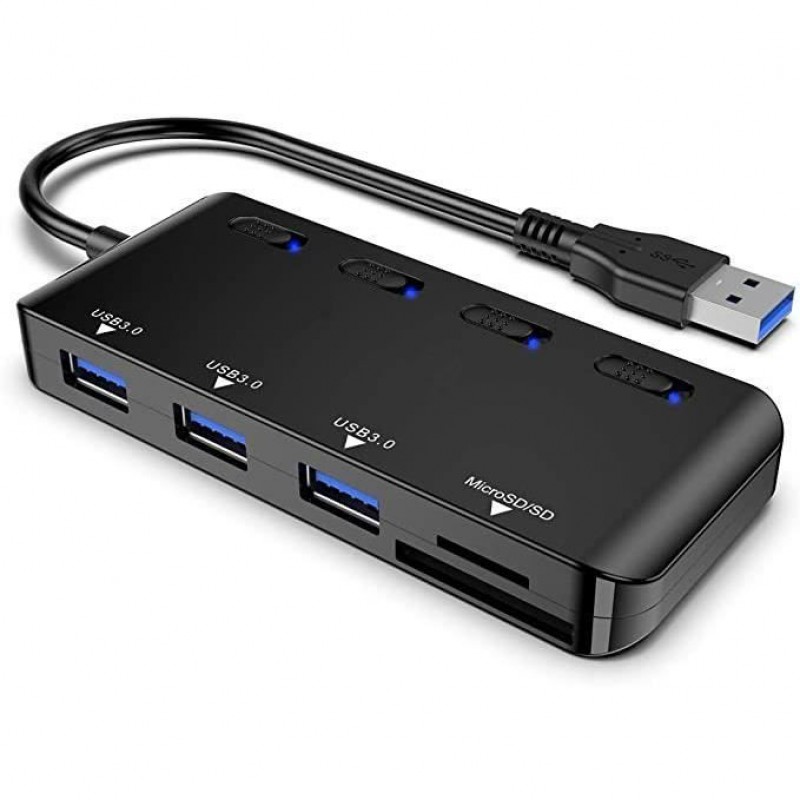 Atolla Usb 3.0 Hub Multi-port-adapter Mit Sd/tf/micro-sd-kartenleser Für Macbook/notebook Und Mehr