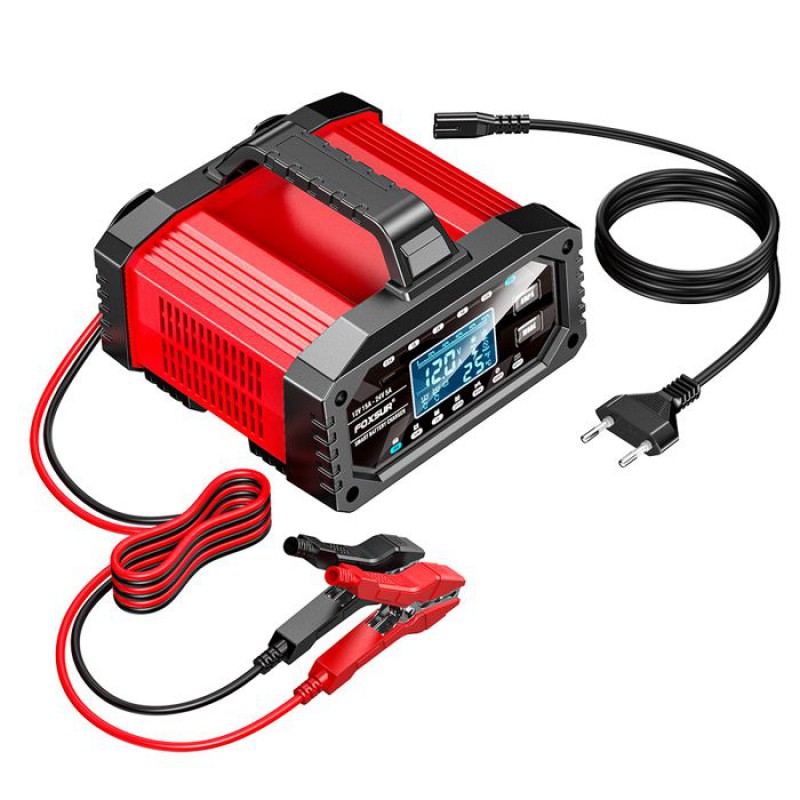 12v 25a/24v 15a 10-stufiges Kfz-batterieladegerät, Vollautomatisches Intelligentes Batterieladegerät Mit Lcd-bildschirm