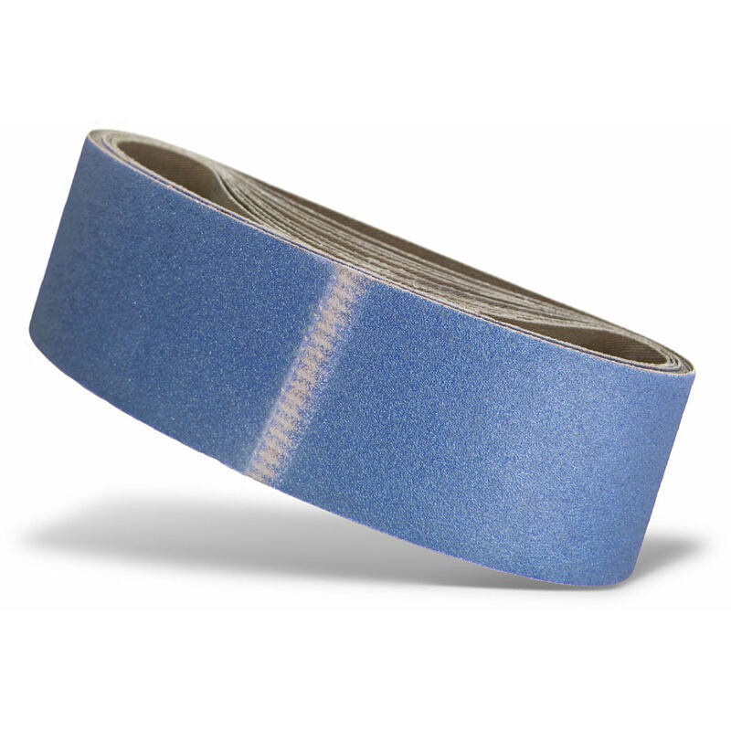 Blue Bandes Abrasives, 533 X 75 Mm, P. Ponceuses À Bande Portatives, Corindon De Zirconium (lot De 10) G100