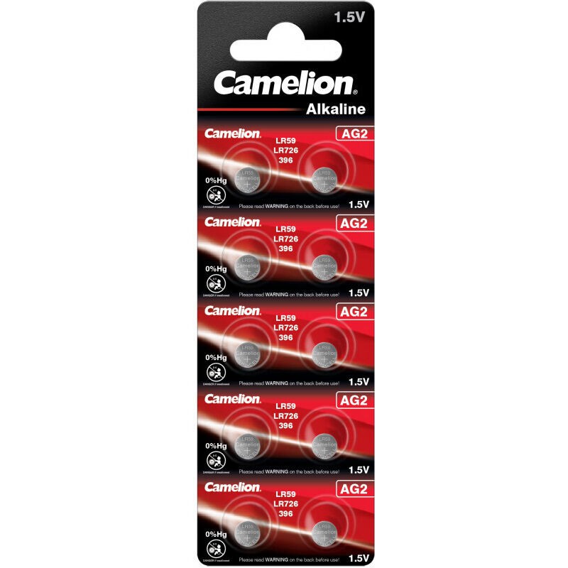 Konvolut Mit 10 Packungen À 10 Alkaline-knopfzellen Ag 2 / Lr59 – 1,5 Volt Camelion