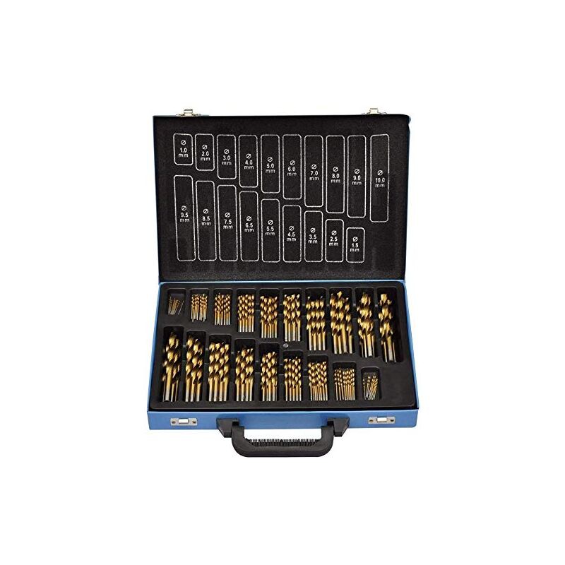 Jeu De Forets En Acier 170 Pièces Pour Toutes Les Perceuses Courantes Avec 1-10 Mm - Angle De Pointe 135° Hss-g Cobalt