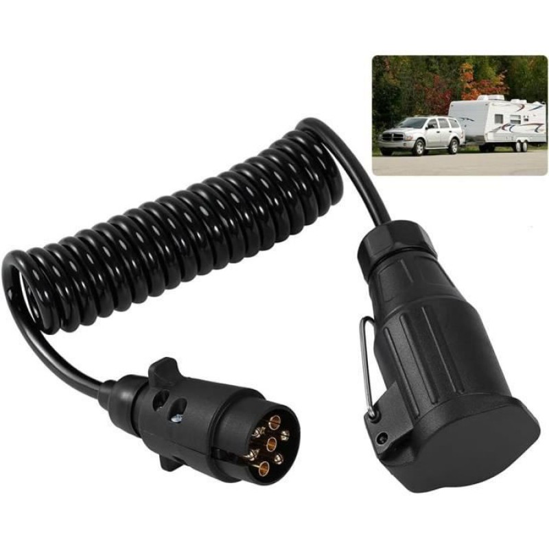 Anhängerkabel – 7-polig – Spiralverlängerungskabel – 3 M – 12 V