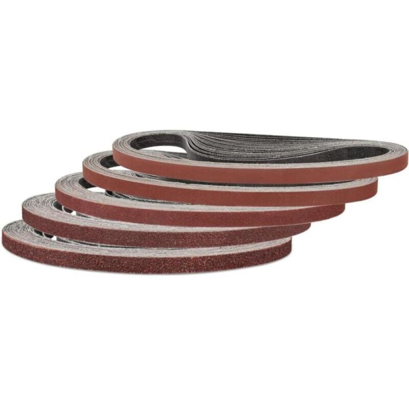 Lot De 25 Bandes Abrasives 9 X 533 Mm, Grain 60/80/120/240/400 Pour Ponceuse À Bande, Idéal Pour Le Bois Et La Peinture
