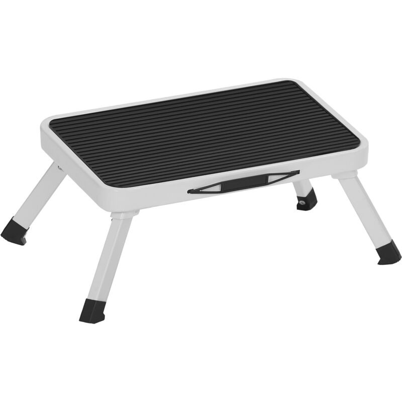 Songmics – Marchepied Pliable En Acier – Charge 150 Kg – Dimensions 32 X 44 X 17,5 Cm – Patins Antidérapants Pour Sécurité – Idéal Pour Espaces