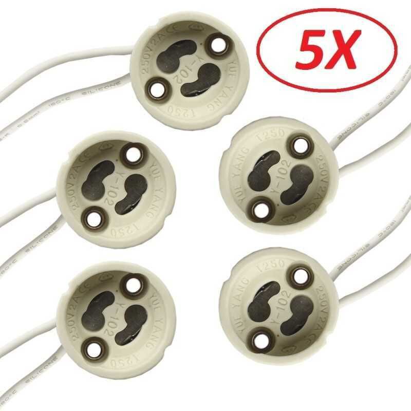 Lot De 5 Douilles Culot Gu10 Pour Ampoule Halogène Ou Led - Lot De 5 Douilles Culot Gu10 Pour Ampoule Halogène Ou Led