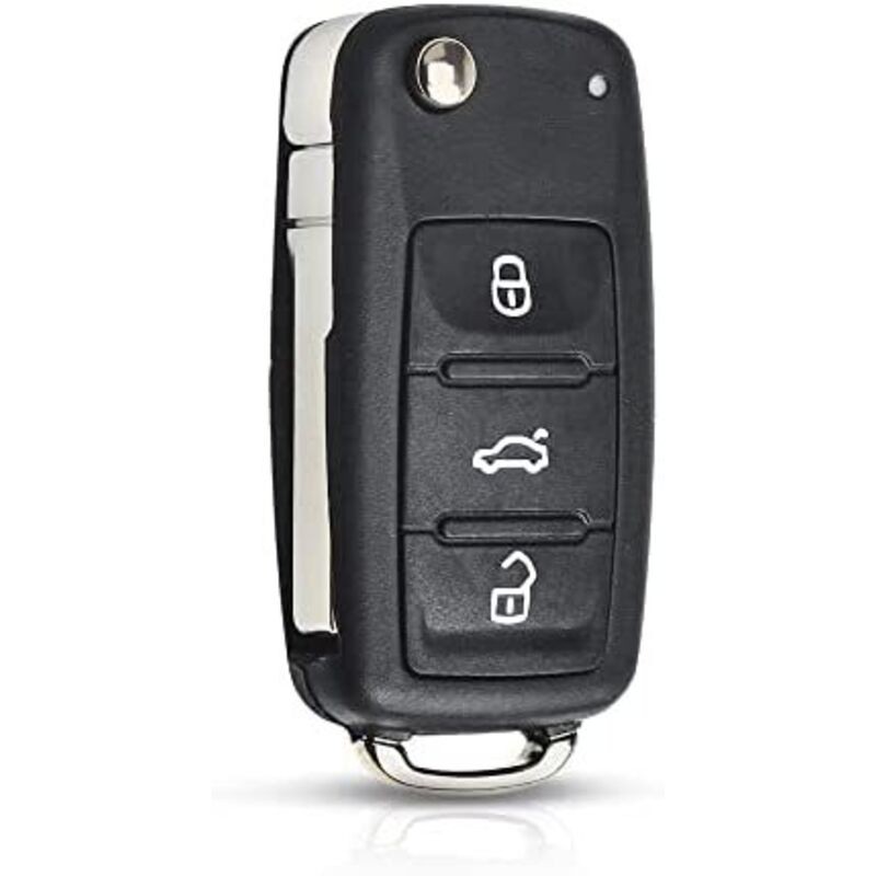 Ersandy – Coque De Clé De Voiture Pliante 3 Boutons – Remplacement Pour Vw Golf Mk6, Polo, Passat, Seat, Skoda – Installation Facile - T1guan