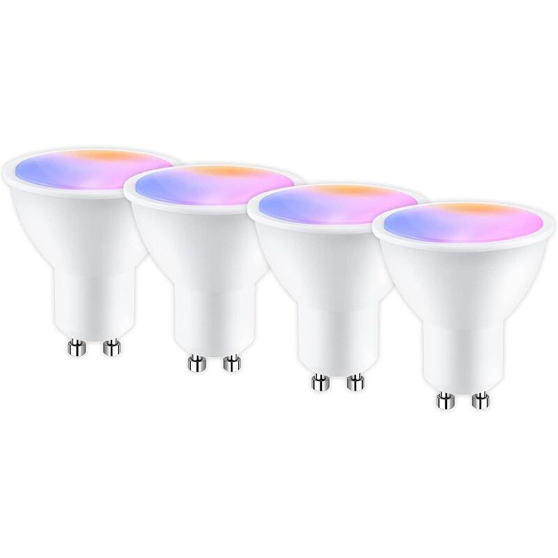 Ampoule Connectée Gu10 Wifi 5w 400lm Led Rgb 2700k-6500k Compatible Avec Alexa/google Home, App Télécommande, Contrôle Vocal, Ampoule Intelligente