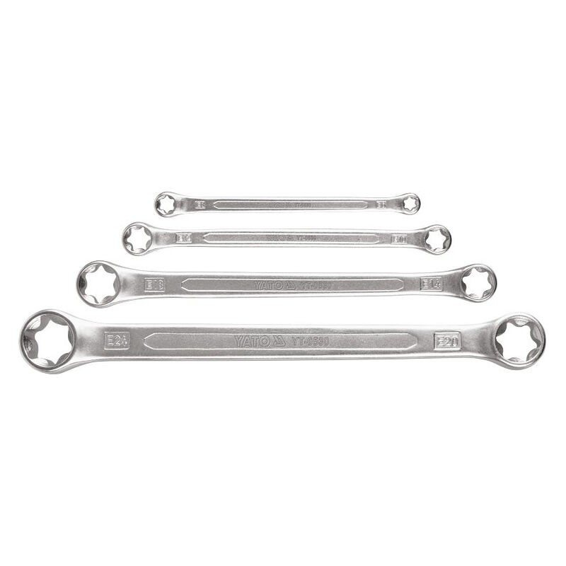 Trousse De Cles Torx Plates Oeil E6 X E8, E10 X E12, E14 X E18 Et E20 X E24.