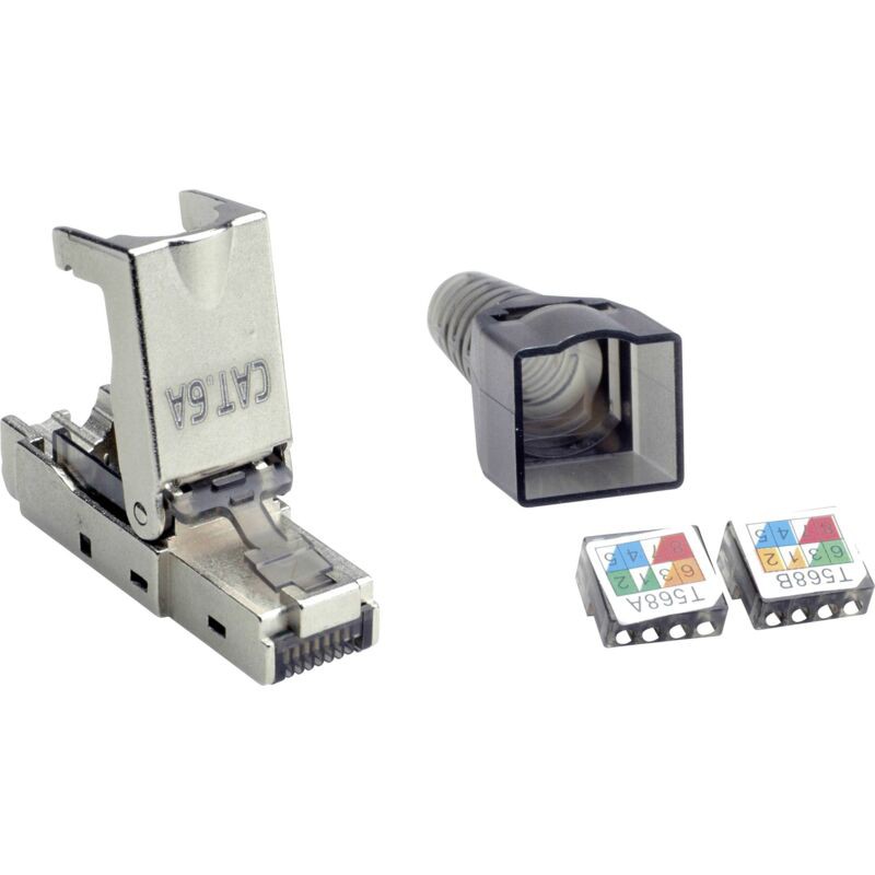 Value 26.99.0373 Fiche Rj-45 Cat. 6a (classe Ea), Stp, Valeur 26.99.0373 Argent 1 Pc(s) S361272
