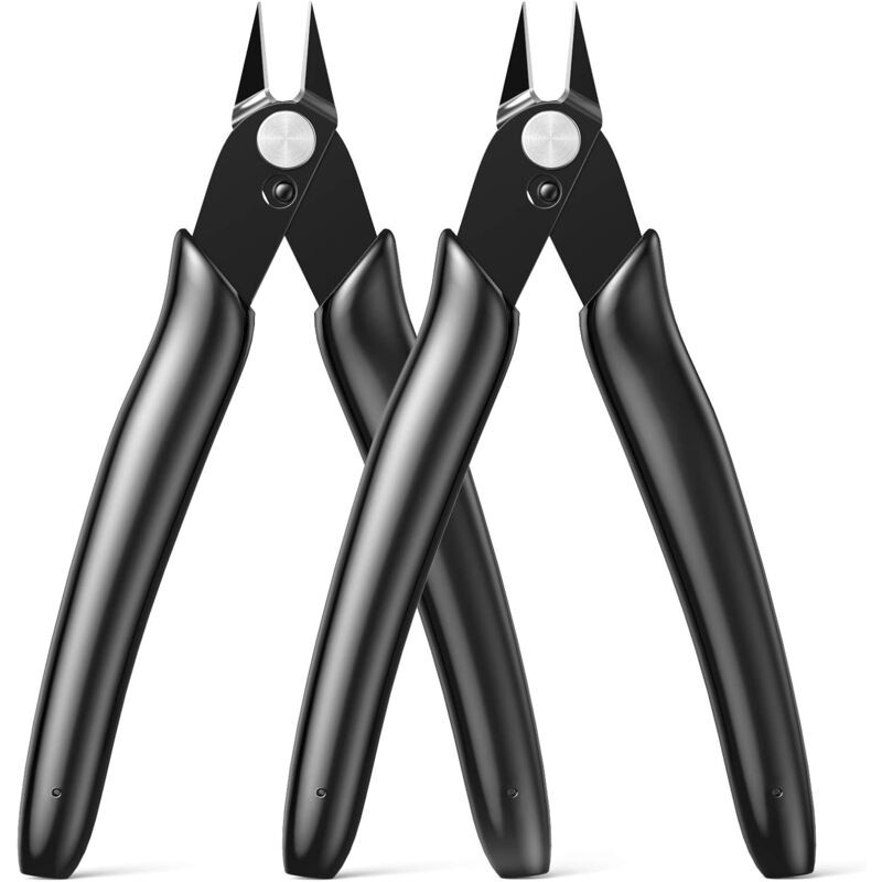 Pince Coupante Precision, 2 Pcs Mini Diagonale Pinces Coupantes De Côté Pour La Réparation De L'Industrie Électronique, Electricien, Bijoux