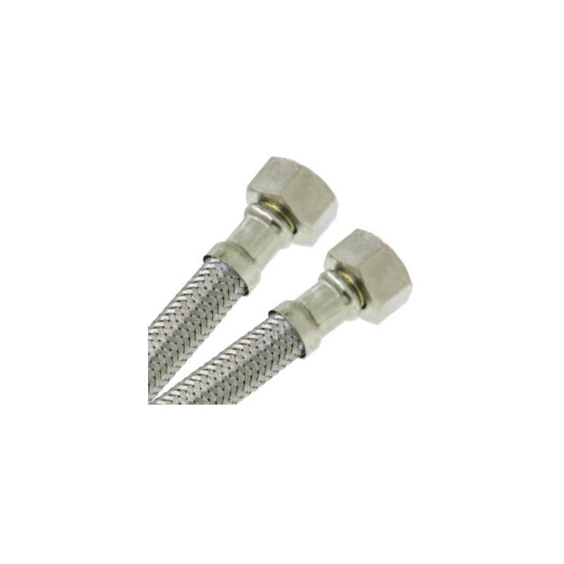 Watts – Flexible Sanitaire Inox Ø8mm – Femelle 3/8' (12x17) / Femelle 1/2' (15x21) – Longueur 30 Cm – Débit 28l/min À 3 Bars