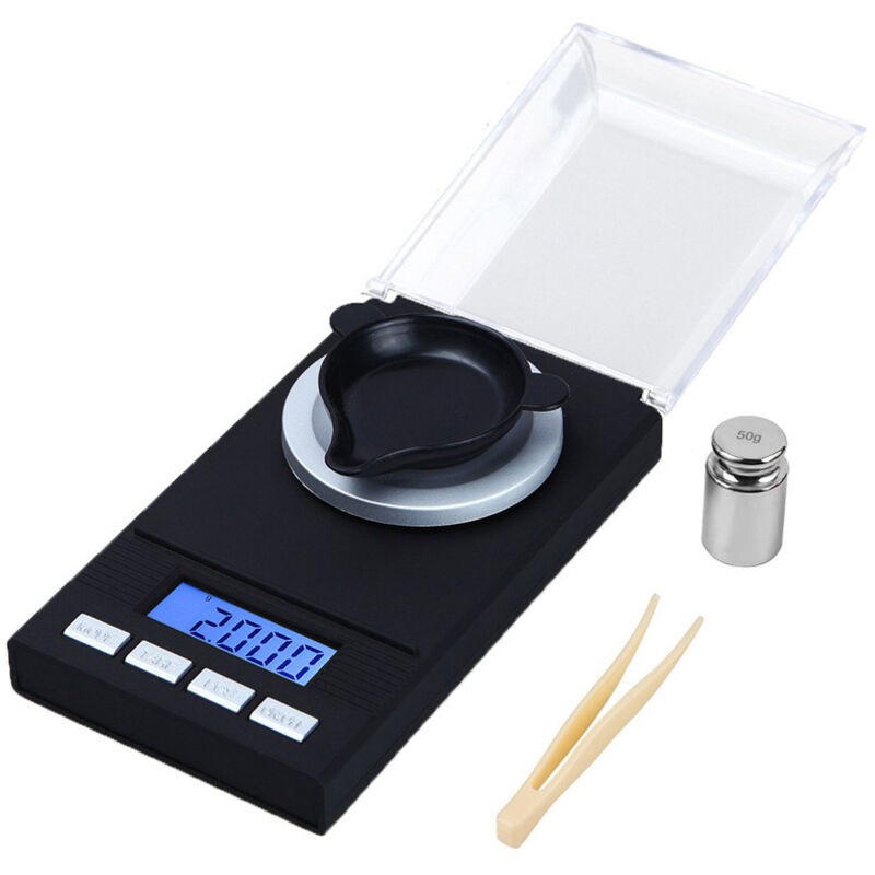 50g X 0.001g Balance De Precision Milligrammes, Balance De Bijoux Electronique Avec Affichage À Led Échelle, Multifonction, Cuisine, Poche Avec Poids