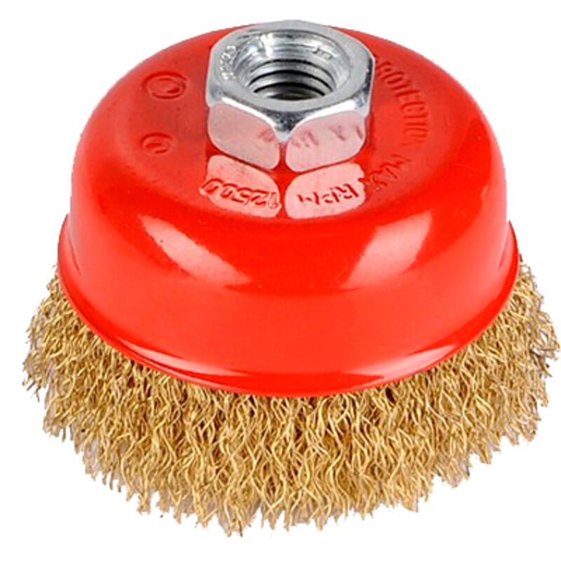 Brosse Métallique Rotative Laiton Soucoupe Ø 75 Mm Pour Meuleuse - Kreator - Brosse Métallique Rotative Laiton Soucoupe Ø 75 Mm Pour Meuleuse -