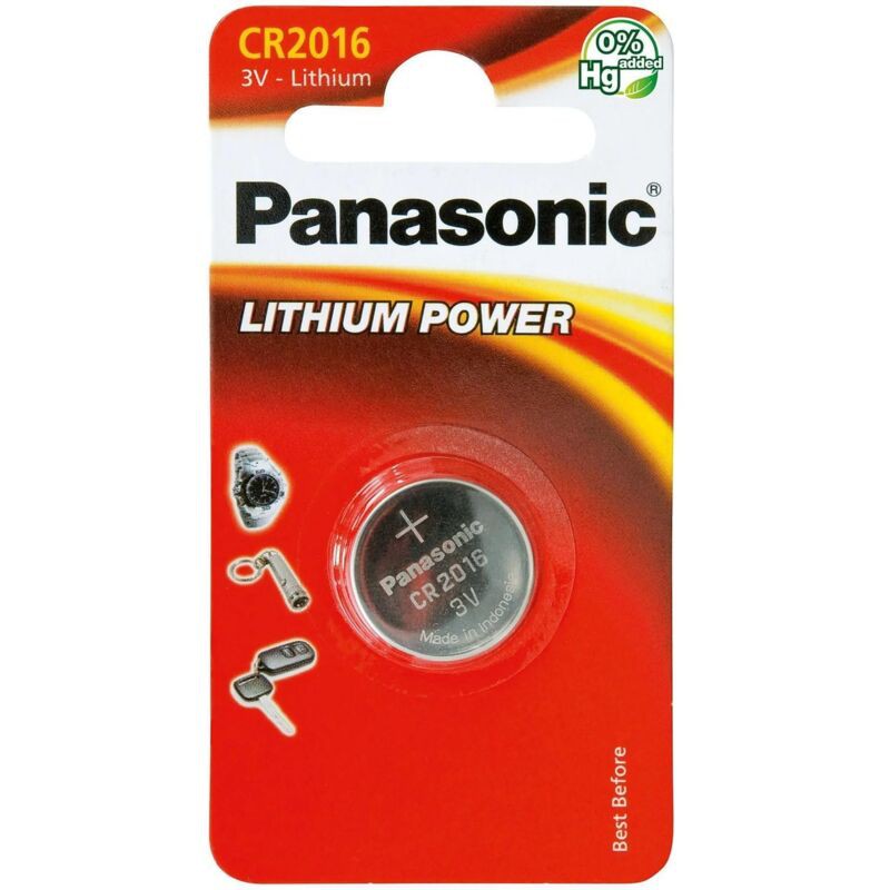 Panasonic – Pile Bouton Cr2016 3v – Taux De Décharge Faible – Durée De Vie Jusqu'à 10 Ans – Pour Montres, Clés, Jouets Et Dispositifs Médicaux