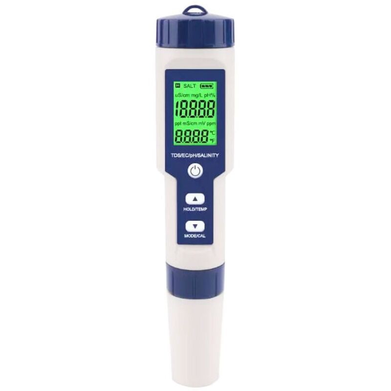 Testeur De Salinité De Piscine, Testeur Numérique De Salinité De L'Eau De Mer 5 En 1, Kit De Test Étanche Ip67