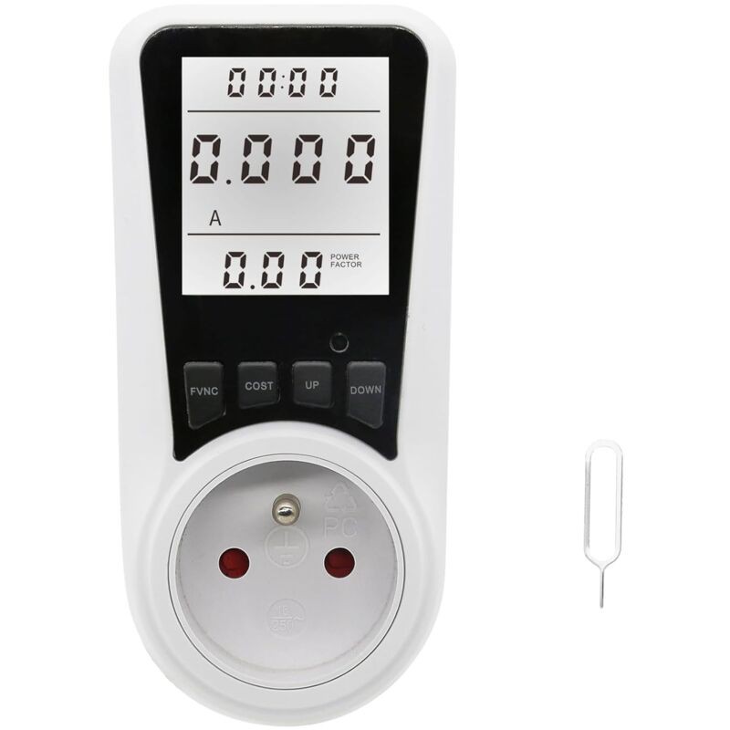 Wattmètre Prise Compteur D'Énergie,prise Compteur D'Énergie Numérique,consommation Avec 7 Modes Surveillance,prise Consommation Electrique Pour