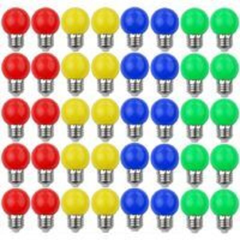 Ahlsen Lot De 40 Ampoule Couleur Led 3w, Ampoule E27 Mini Globe, Pour Mariages, Halloween, Noël
