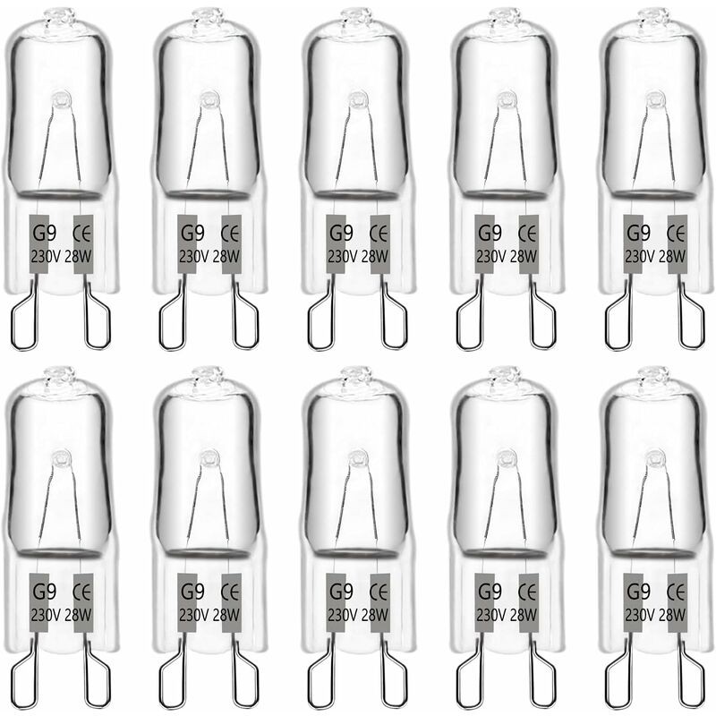 Ampoule Halogene G9 28w 230v, 370lm 2700k Blanc Chaud Dimmable, G9 Ampoules Capsule, Pour Lustres, Lampes De Paysage, Appliques Murales, Éclairage