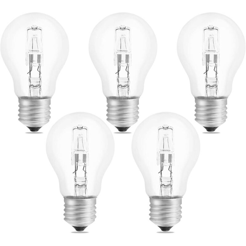 Ampoule Halogène E27 A55 42w Dimmable, Ac220-240v, 650lm Blanc Chaud 2700k, Transparent Ampoule Globe E27 Halogene Pour Plafonnier, Lampe De Bureau,