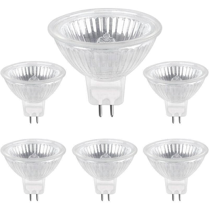 Ampoule Halogene Gu5.3 50w 12v, 800lm Blanc Chaud 2700k Dimmable, Ampoule Spot Halogène Mr16, Pack De 6