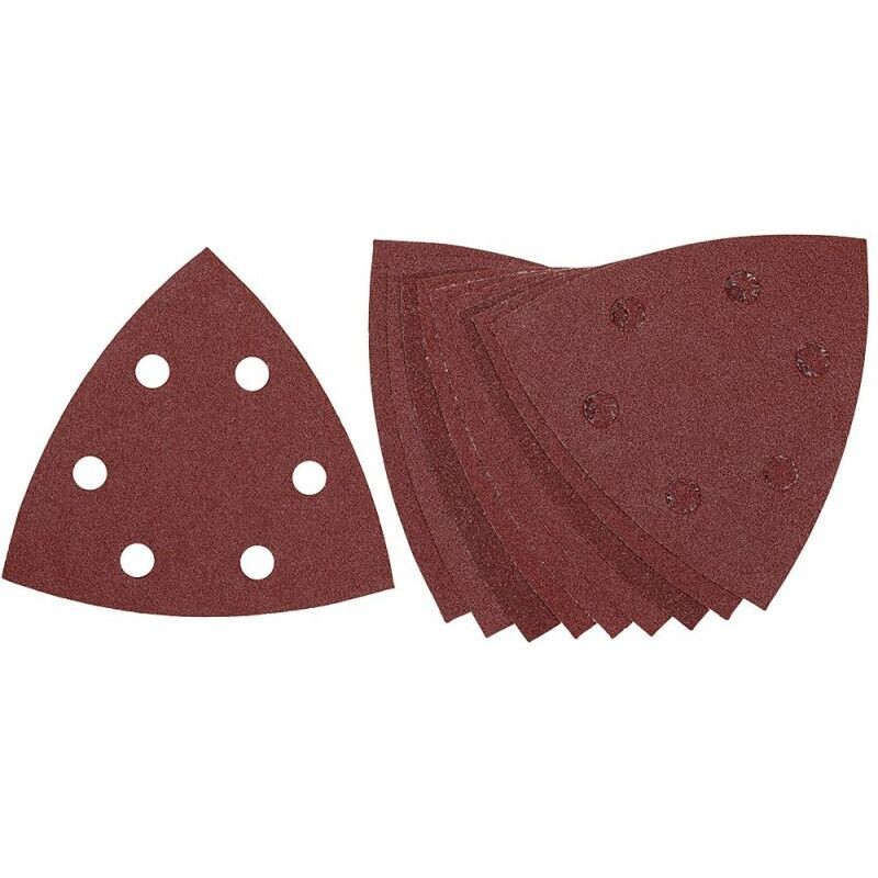 10 Feuilles Abrasives Velcro Pour Ponceuses Delta Velcro - 6 Perforations - 93x93mm