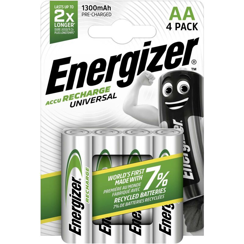 Energizer – Lot De 4 Piles Rechargeables Lr6 (aa) Nimh 1300 Mah – Tension 1.2 V – Préchargées Et Prêtes À L'Emploi – Durée De Vie Jusqu'à 5 Ans -