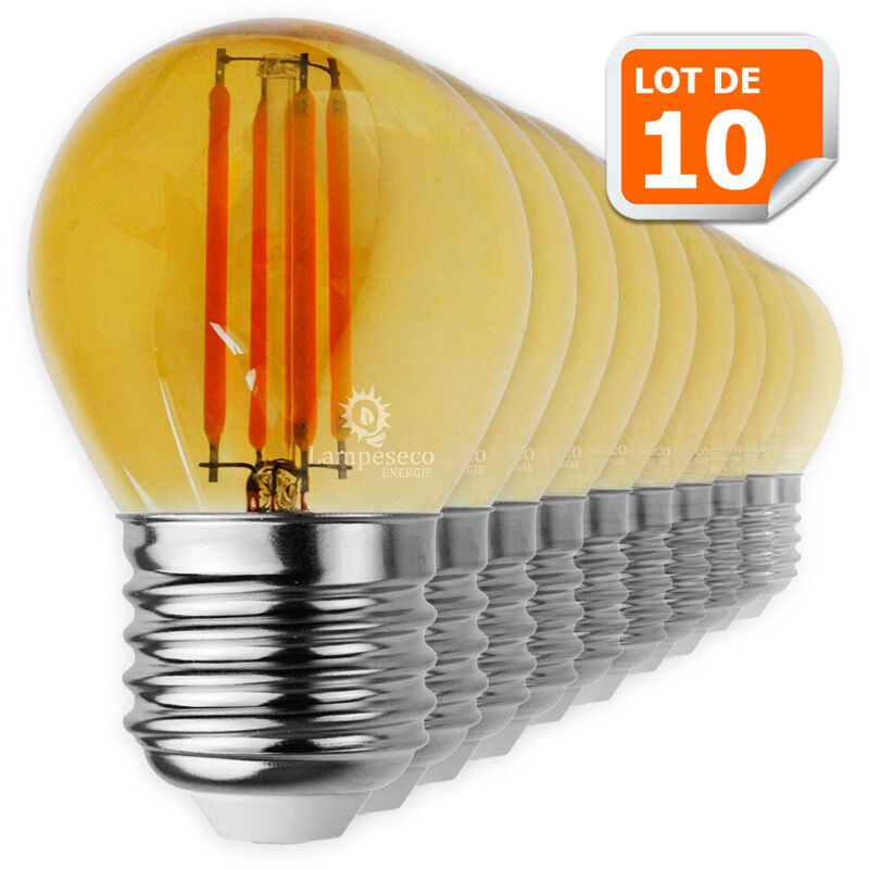 Lot De 10 Ampoules Led Filament Forme G45 4 Watt (éq 42 Watts) Culot E27 - Lot De 10 Ampoules Led Filament Forme G45 4 Watt (éq 42 Watts) Culot E27
