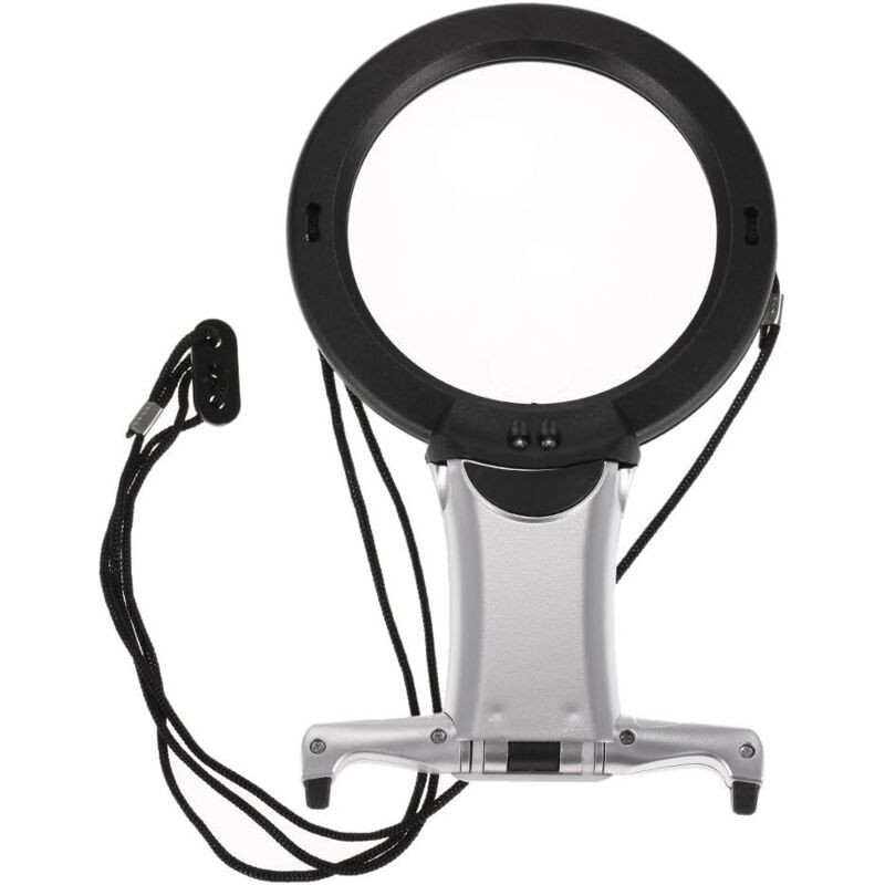 Loupe À 2 Lentilles X2 Et X6 Grossissement Illuminant Led Sangle De Cou Mains Libres Pour Broderie Lecture Livre Couture Artisanat Bijoux Artisanat